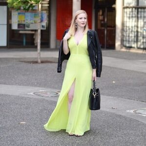 H&M Conscious Collection Neon Beaded Maxi Dress Gown (great wedding guest dress)